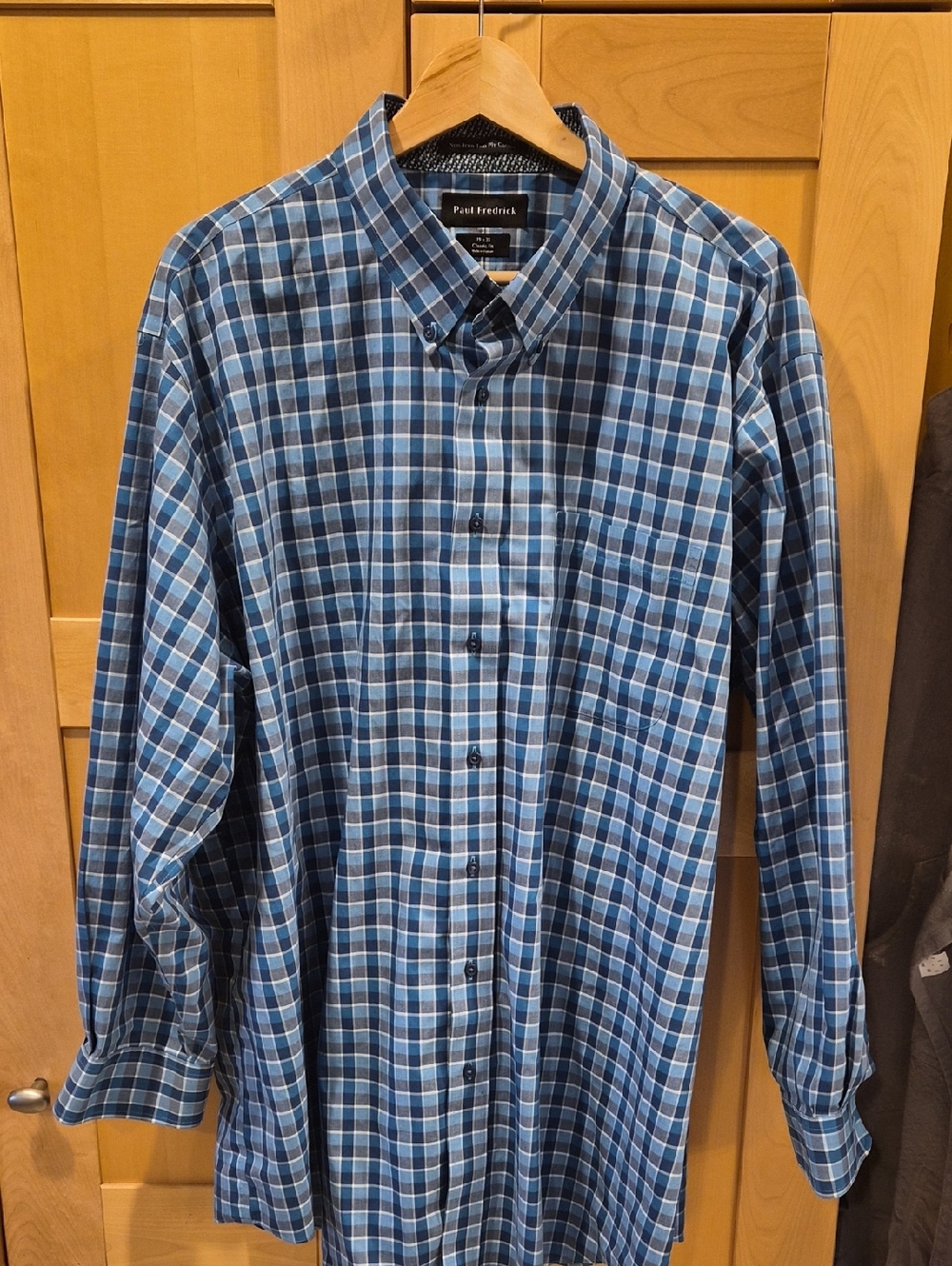 Paul Fredrick Blue Plaid Button-Down Shirt
